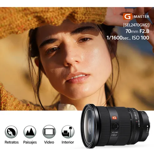 Lente Sony Fe 24-70mm F2,8 Gm Ii Master Montura E Full Frame Color Negro Tipo De Montaje Sony E