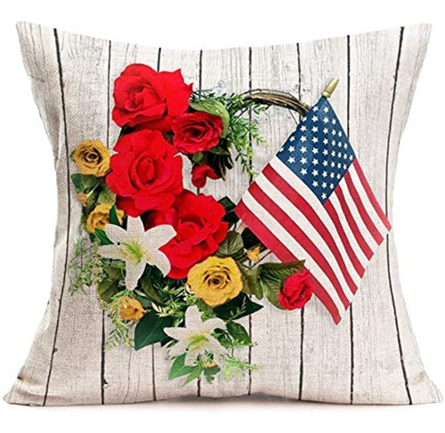 Juego De 4 Fundas De Almohada Para El Día De La Independenci