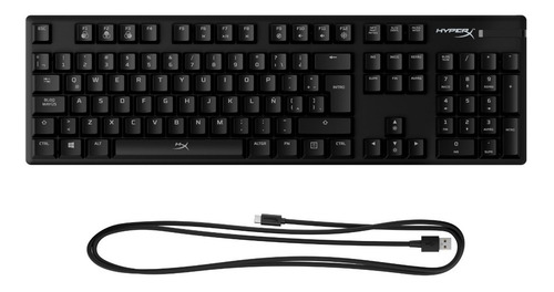 Imagen 5 de 6 de Teclado gamer HyperX Alloy Origins QWERTY Blue español latinoamérica color negro con luz RGB