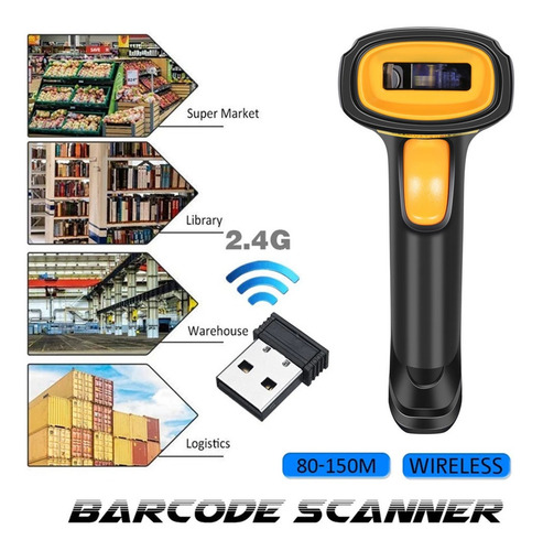 2.4g Scanner De Código De Barras Sem Fio Leitor De Código De