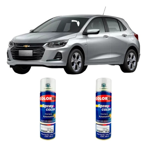 Tinta Spray Automotiva Gm Prata Ice/switchblade + Verniz