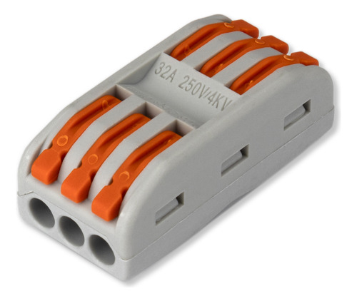 Conector Emenda 3x3 Fios Até 4mm Com 10 Unidades