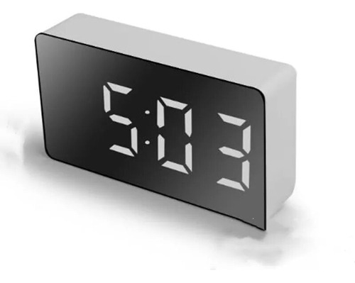 Reloj Despertador Digital Led De Superficie Curva Con Espejo