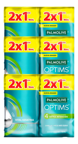 Shampoo 500 Piezas/ 10ml. Hotelero Palmolive Optims