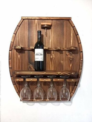 Repisa De Pared En Madera Rustica Para Vinos Modelo Chaise