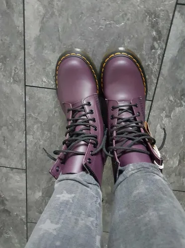 Dr.martens 1460 purple smooth women's boots hot sale