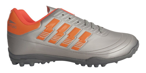 Tenis Futbol Rapido Gattuso Modelo 203 Plata / Naranja