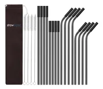 Comprar Strawexpert Paquete De 16 Pajitas De Metal Reutilizables Neg
