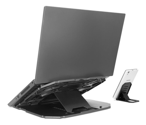 Suporte Lenovo Para Notebook Até 15'' E Celular Com Até 10 N Cor Preto Preto
