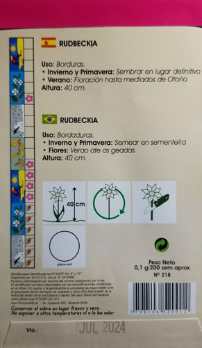 Imagen 2 de 2 de 200 Semillas Rudbeckia (hirta) Calidad Premium