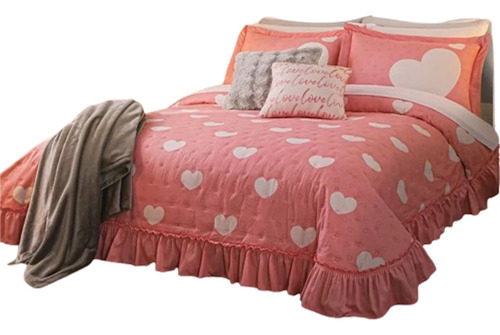 Colcha Lovely Concord Microfibra Individual Rosa