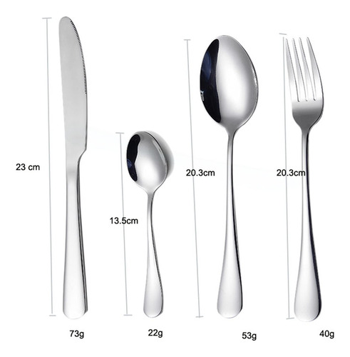 Flatware Sets Mirror Cutlery 24pcs Silver Cutlery Set