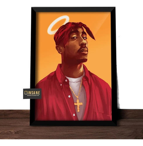 Quadro Tupac Shakur 2pac Rap Hip Hop Poster Musica Com Vidro