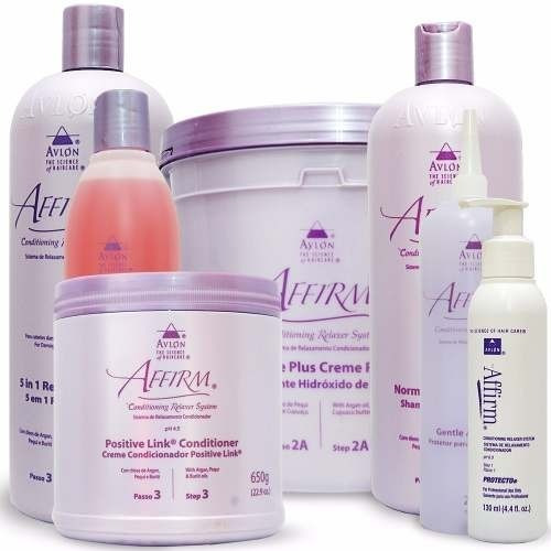 Alisamento Cabelo Crespo Avlon Kit Guanidina Grande 7 Itens