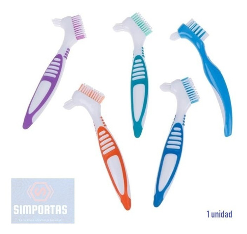 Imagen 1 de 4 de Cepillo Dental Para Prótesis Nuevo Modelo Colores Variados