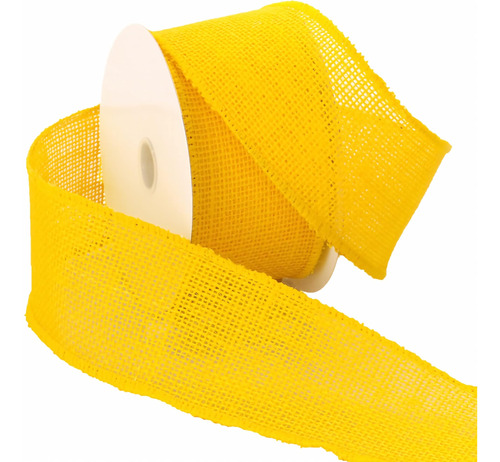 Cinta De Arpillera Morex Ribbon, 2,5 X 10 Yardas, Amarillo