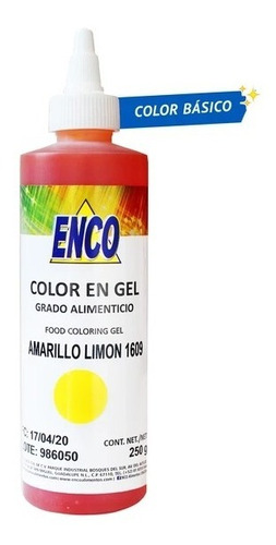 Color Gel Amarillo Limon Comestible Repostería Enco 1609-250