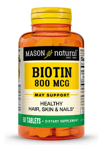 Biotina En Tabletas - Mason Natural X 60 Cápsulas