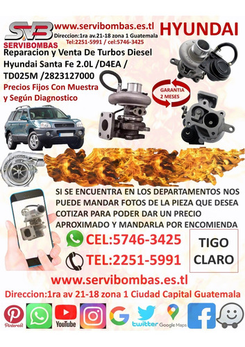 Turbos Hyundai Santa Fe 2.0 D4ea Crdi Diesel Guatemala