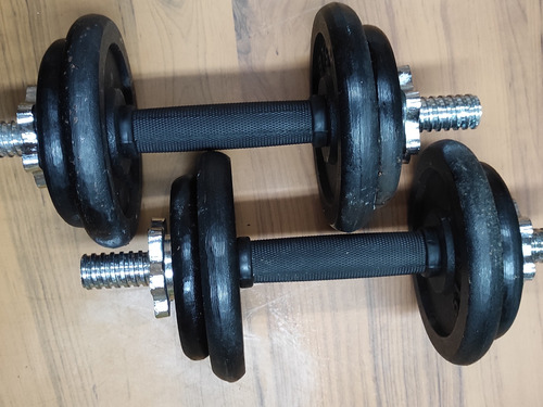 Mancuernas De Gym (par) Con 8 Discos 5lb Y 2.5lb (30lb) 