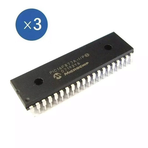 Pack 3 Pic16f877a 16f877 Dip40 Microcontrolador Microchip