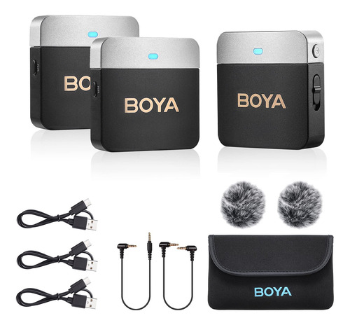 Microfonos Boya Wireless Lavalier By-m1v2 2.4ghz Dual Channe