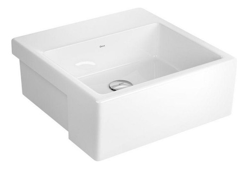Cuba De Semiencaixe Quadrada 41cm Com Mesa L830 Branca Deca