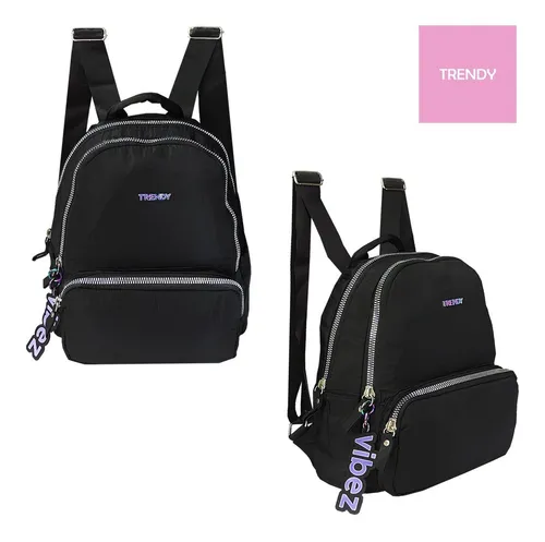 Mochila Mujer Urbana Trendy Negra Liviana