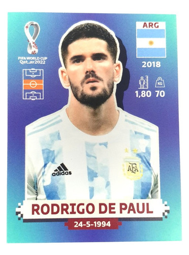 Lamina Mundial Qatar 2022 Rodrigo De Paul Arg 10 Panini