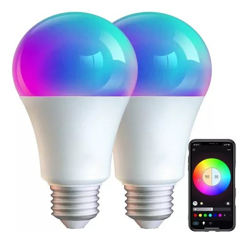  Foco Inteligente Wifi Led Luz Blanca Y Rgb Multicolor 