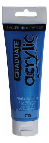 Tinta Acrílica Graduate 120ml Azul Metálico 718 Daler Rowney Cor 718 Metallic Blue