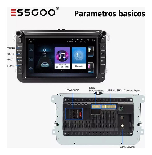 Estéreo Android 8in 6+256gb Con Carplay Para Jetta Mk6 Bora