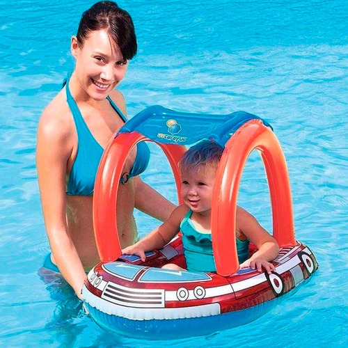 Bote Flotador Bebe Pileta Techo Inflable Pileta Filtro Uv 50