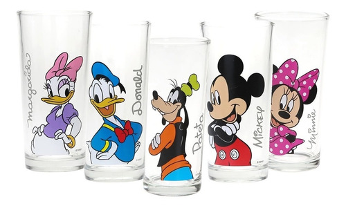 Copos De Vidro Disney Kit Com 5 Modelos.