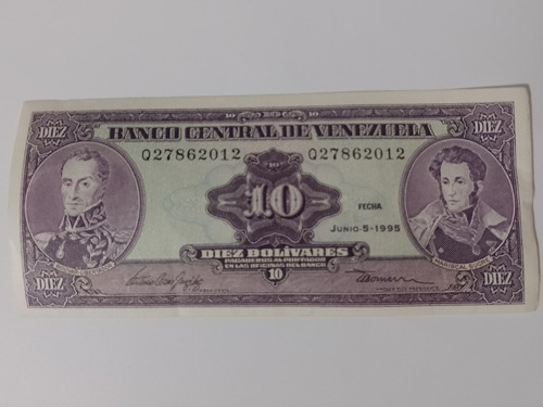 Billete De 10 Bolivares Banco Central De Venezuela 