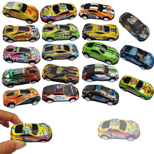 Himeeu 18pcs Metal Pull Back Racing Car Toy Die Cast Race C.