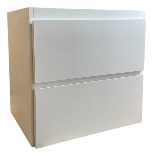 Vanitory Colgante Flotante Laqueado 40cm Bacha Mueble Baño Blanco Blanco Un Agujero