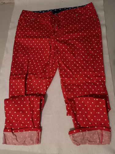 Pantalón Pescador Rojo De Lunares Blancos 26