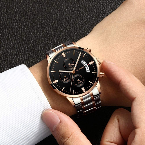 Reloj Nuevo Original Con Fechador Correa Metálica Hombre