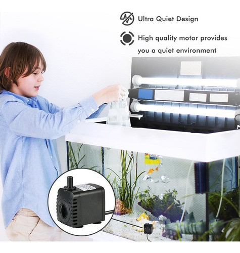 Yn Bomba De Agua Sumergible 600l/h 8w Para Acuario De Mesa