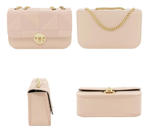 Port&lotus Bolso Acampanado De Poliuretano - Embrague Cadena