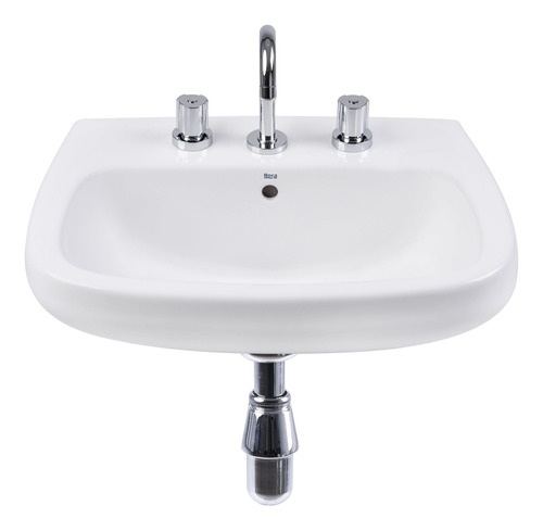 Bacha de baño Roca Lavatorios Monaco 3 orificios blanco blanco 430mm x 580mm x 220mm 220mm de alto 475mm de diámetro