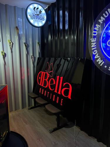Placa Fachada Acm Luminosa Led Logo Comercio Externo Vazado