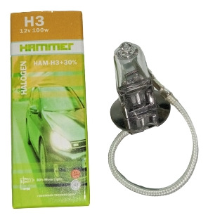 Bombillo Halogeno H3 Hammer 12v 100w +30% Más Luz 