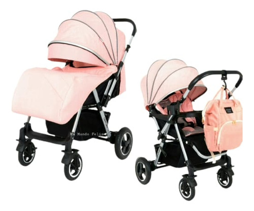 Coche Para Bebe Linea Premiun De Lujo Ebaby Blake Color Rosa Color Del Chasis Negro