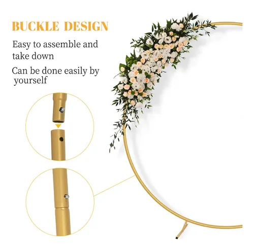 Fogein 6.6ft Round Backdrop Stand, Stable Circle Balloon Ar.