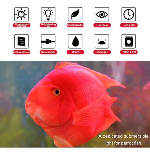 Luz Led Sumergible Para Acuarios Mq 36 In, 13w Color Chan...