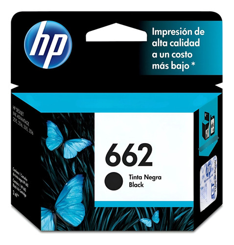 Tinta Hp 662 Negra Cartridge Original Cz103al Black 2ml