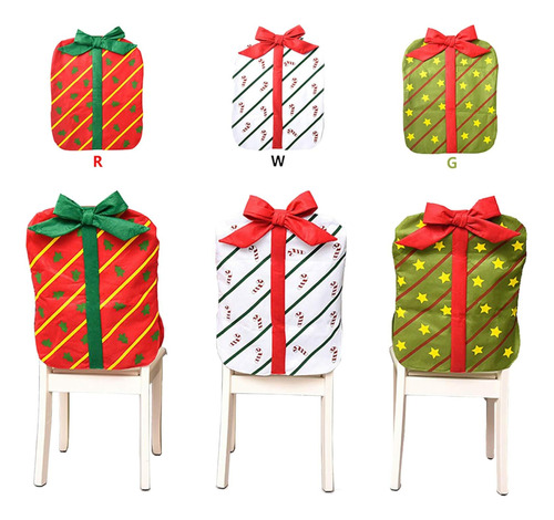 Orgrimmar 3pcs Funda Trasera Para Silla De Navidad Diseño De