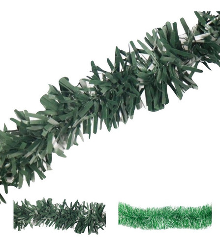 Imagen 3 de 10 de Boa Guirnalda Pino Verde Nevada 180 Cm Decoración Navidad